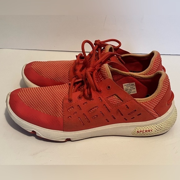 Sperry Red Athletic Sneakers Lightweight Colorful Lace Up Women's Size 11M - Picture 2 of 16